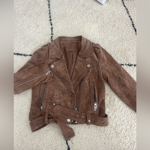 BLANK NYC/ cropped/ suede/ leather/ motorcycle jacket/ brown/ size M - Picture 2 of 2